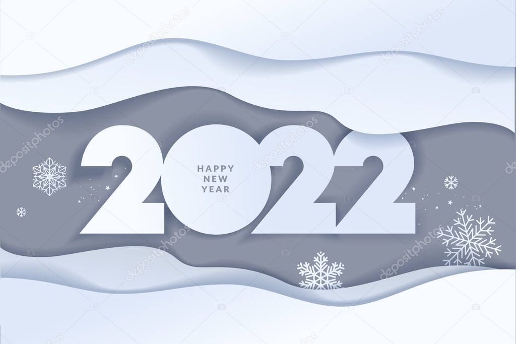 Happy New Year 2022 greeting card. Vector illustration concept for background, greeting card, party invitation card, website banner, social media banner, marketing material.