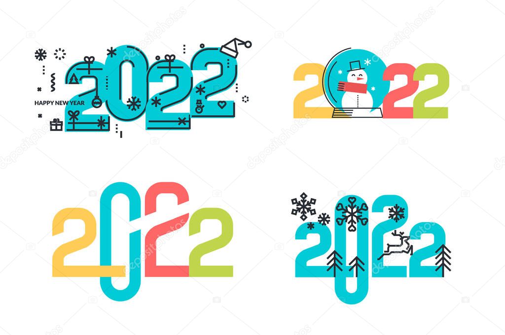 Merry Christmas and Happy New Year 2022 . Vector illustration concepts for background, greeting card, party invitation card, website banner, social media banner, marketing material.