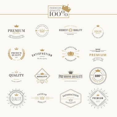premium kalite etiketleri ve rozetleri