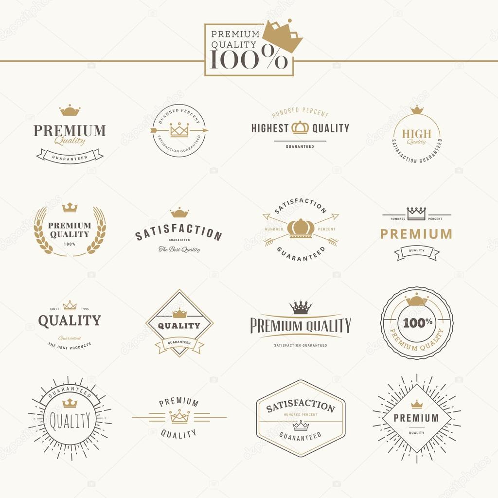 Set of vector premium quality labels and badges