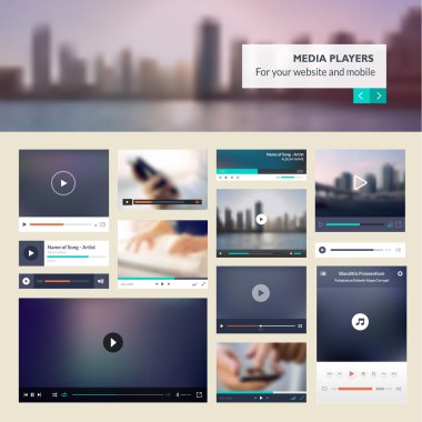 medya oynatıcılar için Web siteleri ve mobil web tasarım kümesi