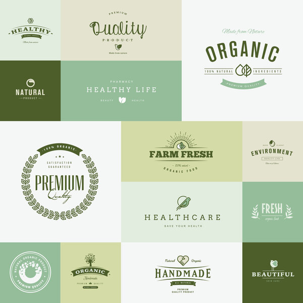 Set of modern flat design nature icons