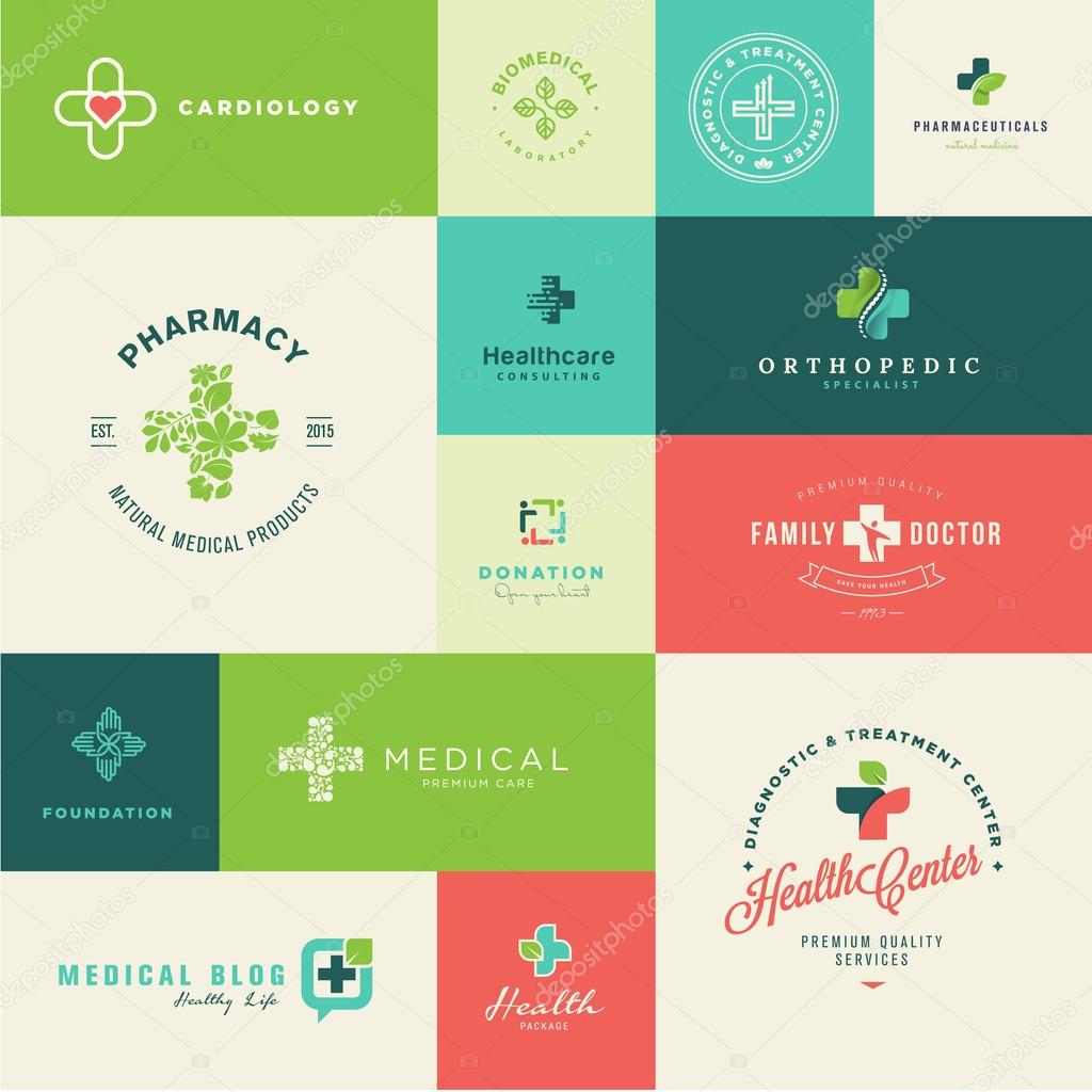 Set of modern flat design medical and healthcare icons