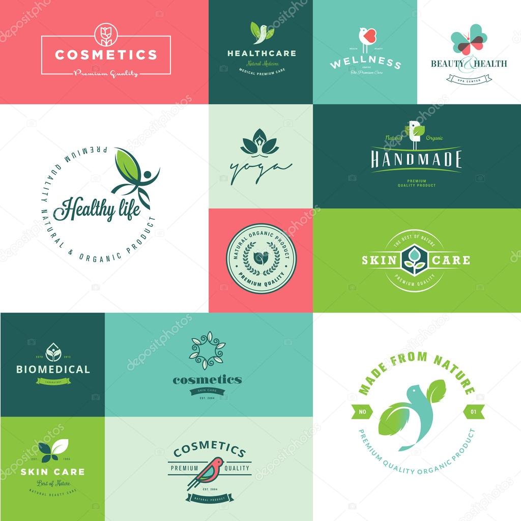 Set of modern flat design beauty and nature icons