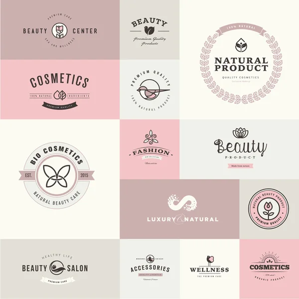 Set van platte ontwerp pictogrammen voor schoonheid en cosmetica Stockillustratie