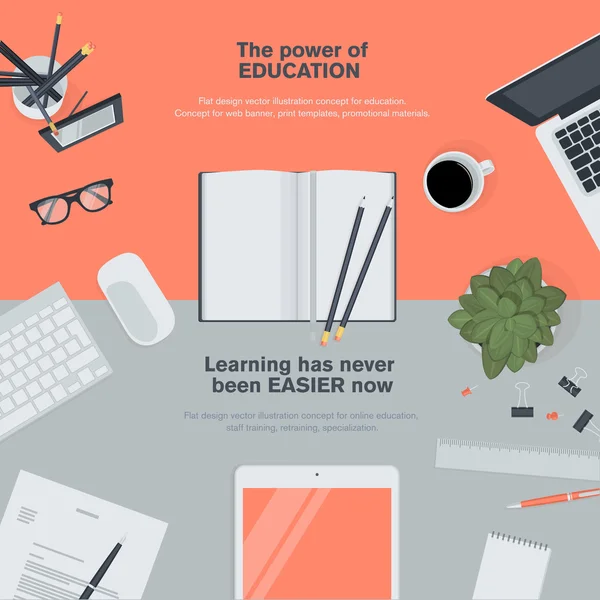 Επίπεδη σχεδιαστική απεικόνιση για την εκπαίδευση — Διανυσματικό Αρχείο