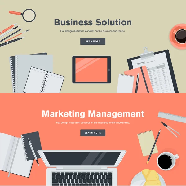 Set of flat design illustration concepts for business and marketing Stock Vector