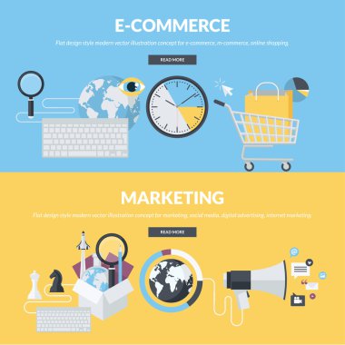 Dizi düz tasarım stili kavramları için e-ticaret, e-ticaret, online alışveriş, pazarlama, sosyal medya, dijital reklam, internet pazarlama