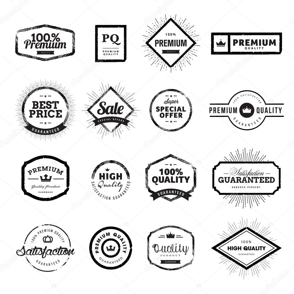 Set of vintage style premium quality badges and labels.