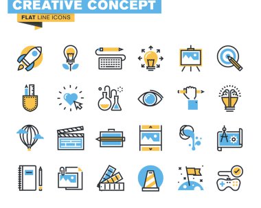 Trendy düz çizgi Icon pack için tasarımcılar ve geliştiriciler