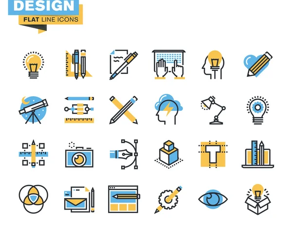 Trendy Flat Line Icon Pack für Designer und Entwickler — Stockvektor