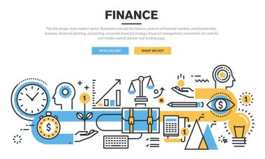 Düz çizgi tasarım konsepti için Finans