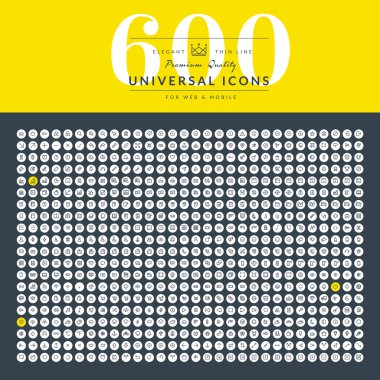 İnce çizgi simgeler paketi Web sitesi, mobil web sitesi ve uygulama tasarımı için