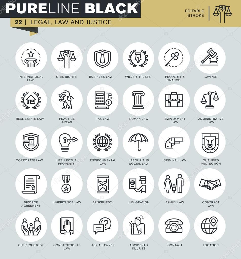 Set of thin line icons