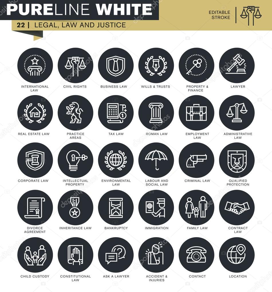 Set of thin line icons