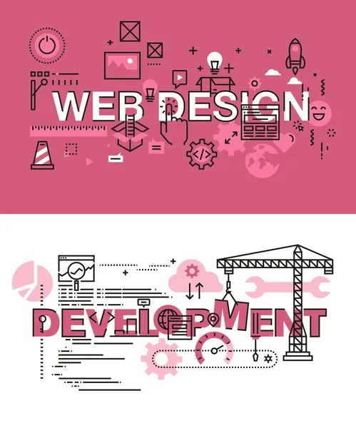 Set of modern vector illustration concepts for website design and development — Stock vektor