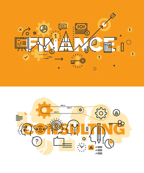 Set of modern vector illustration concepts for finance and consulting — Stockvector