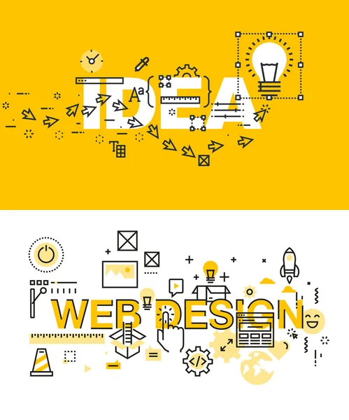 Set of modern vector illustration concepts of words idea and web design Stock Vector
