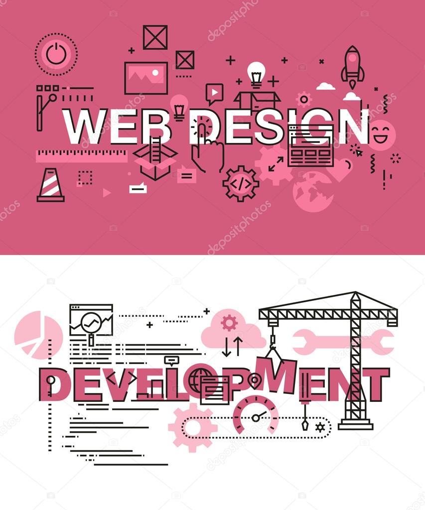 Set of modern vector illustration concepts for website design and development