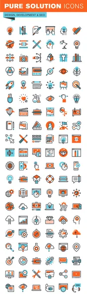 Thin Line Web-Icons für Grafikdesign, Webseiten- und App-Design und -Entwicklung, SEO, Kunst und kreative Prozesse, für Webseiten und mobile Webseiten und Apps. — Stockvektor