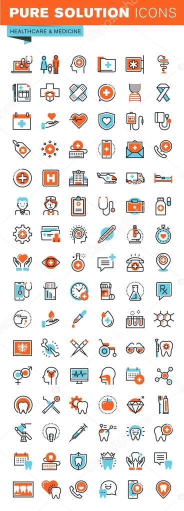 Set of thin line web icons for graphic and web design and development. Modern vector logo pictogram and infographic design elements collection. Outline icon collection for website and app design.