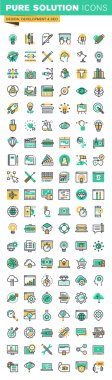 Çağdaş ince çizgi Icons set grafik tasarım, logo tasarım, kırtasiye, fotoğraf düzenleme, Web sitesi tasarımı ve geliştirme, uygulama geliştirme, seo, bulut hesaplama, Internet security.