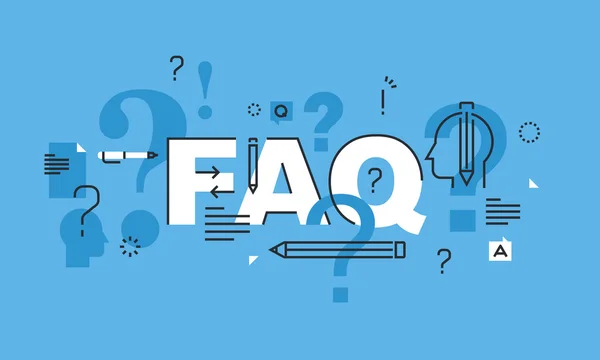 Thin line design concept for FAQ website banner — Stock Vector