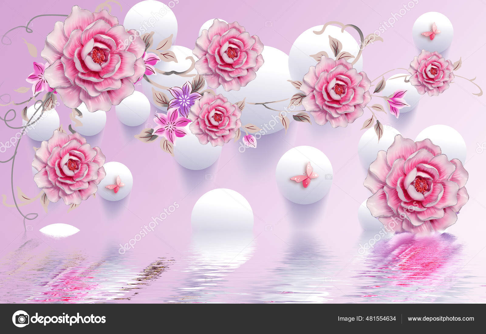 Illustration Beautiful Pink Flowers Background Wallpaper Stock Photo by  ©rinkuchoudhary06 481554634