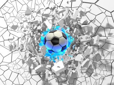 Futbol topu tuğla duvarı kırdı