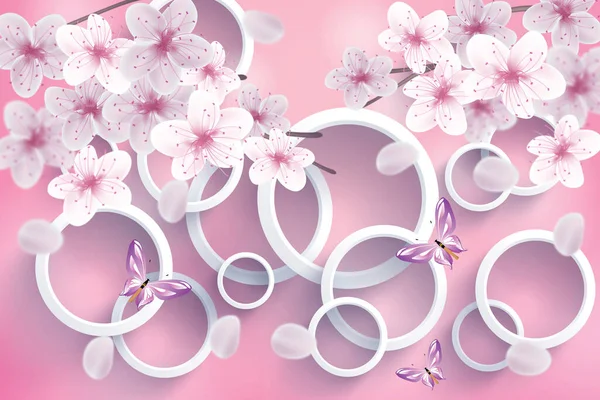 3D Illustration of beautiful pink flowers 3d background 3D Wallpaper