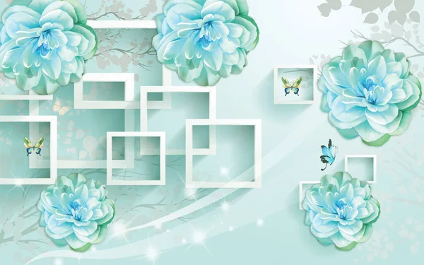 3d lila flores árbol flores diente de león Fotomural de malla-diseño abstracto 2135v