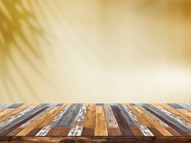 Sarı arkaplanda yeşil yapraklardan oluşan en iyi duvar kağıdı. Düz yatış, üst görünüm