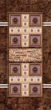 Kapalı kapı tasarımı ve arka plan duvar kağıdı, 3D illüstrasyon