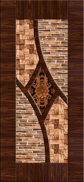 дизайн двери из ламината и фоновая настенная бумага, 3d иллюстрация