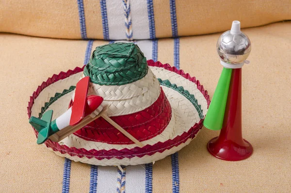 Accesorios para la celebración del Día de la Independencia de México — Foto de Stock