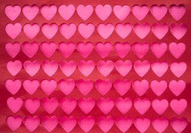 Kırmızı ve pembe kalpler. Tatil özeti Sevgililer Günü arkaplanı