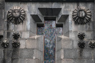 XALAPA, VERACRUZ, MEXICO - 15 Ekim 2025: Las Animas Xalapa 'daki Parroquia de Nuestra de la Paz' ın büyüleyici cephesi, Veracruz, Meksika