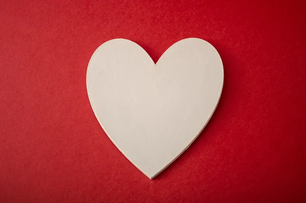 White heart on red background — Stock Photo, Image