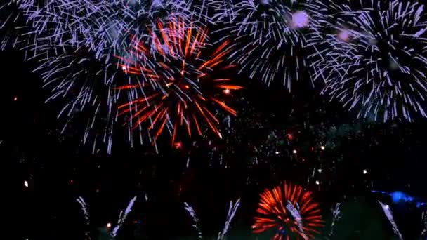 Fireworks färgglada Finale — Stockvideo