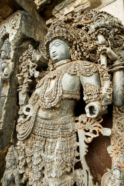 Древние Скульптуры Белуру Халебиду Карнатака Индия — стоковое фото