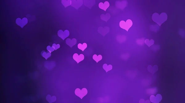 Abstrakt Valentine Bakgrund Med Bokeh Och Hjärtan — Stockfoto