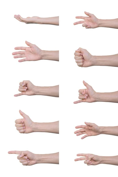 Kırpma Yolu Ile Beyaz Arkaplanda Izole Insan Elleri — Stok fotoğraf
