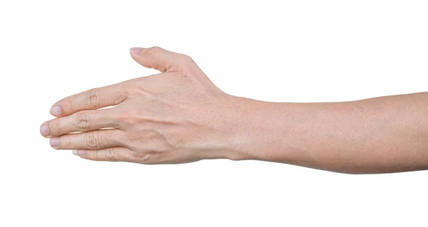 Asiatische Mann Handfläche Hand Isoliert Auf Weißem Hintergrund Mit Clipping — Stockfoto