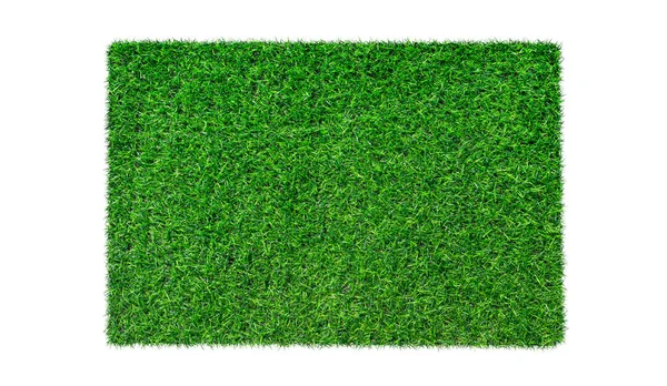 Gazon Artificiel Tapis Vert Isolé Sur Fond Blanc Vue Dessus — Photo