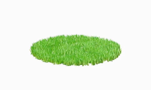 Rendement Patch Rond Herbe Verte Isolé Sur Fond Blanc — Photo