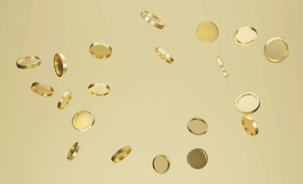 Goldmünzen Fallen Oder Fliegen Jackpot Oder Casino Poke Konzept Darstellung — Stockfoto