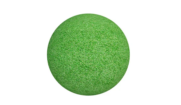 Renderowanie Zielona Trawa Piłka Izolowana Białym Tle — Zdjęcie stockowe