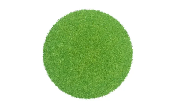Renderizado Bola Hierba Verde Aislada Sobre Fondo Blanco — Foto de Stock