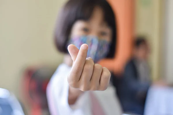 Child Girls Hands Making Small Heart Love Happiness Concept Selective — Stock Photo, Image