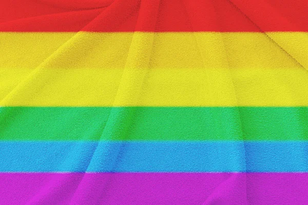 Stof Golvende Vlag Van Lgbt Trots Concept Van Vrijheidsliefde — Stockfoto